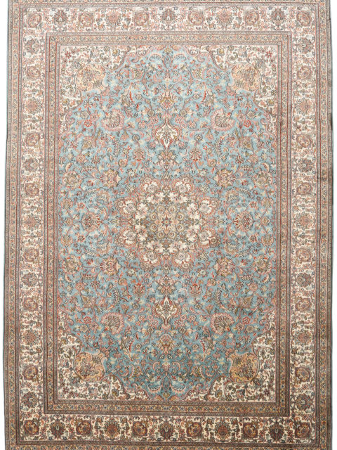 Голубой шелковый ковер Кашмир | Роскошные шелковые ковры кашмир — покупайте по лучшей цене в persicia